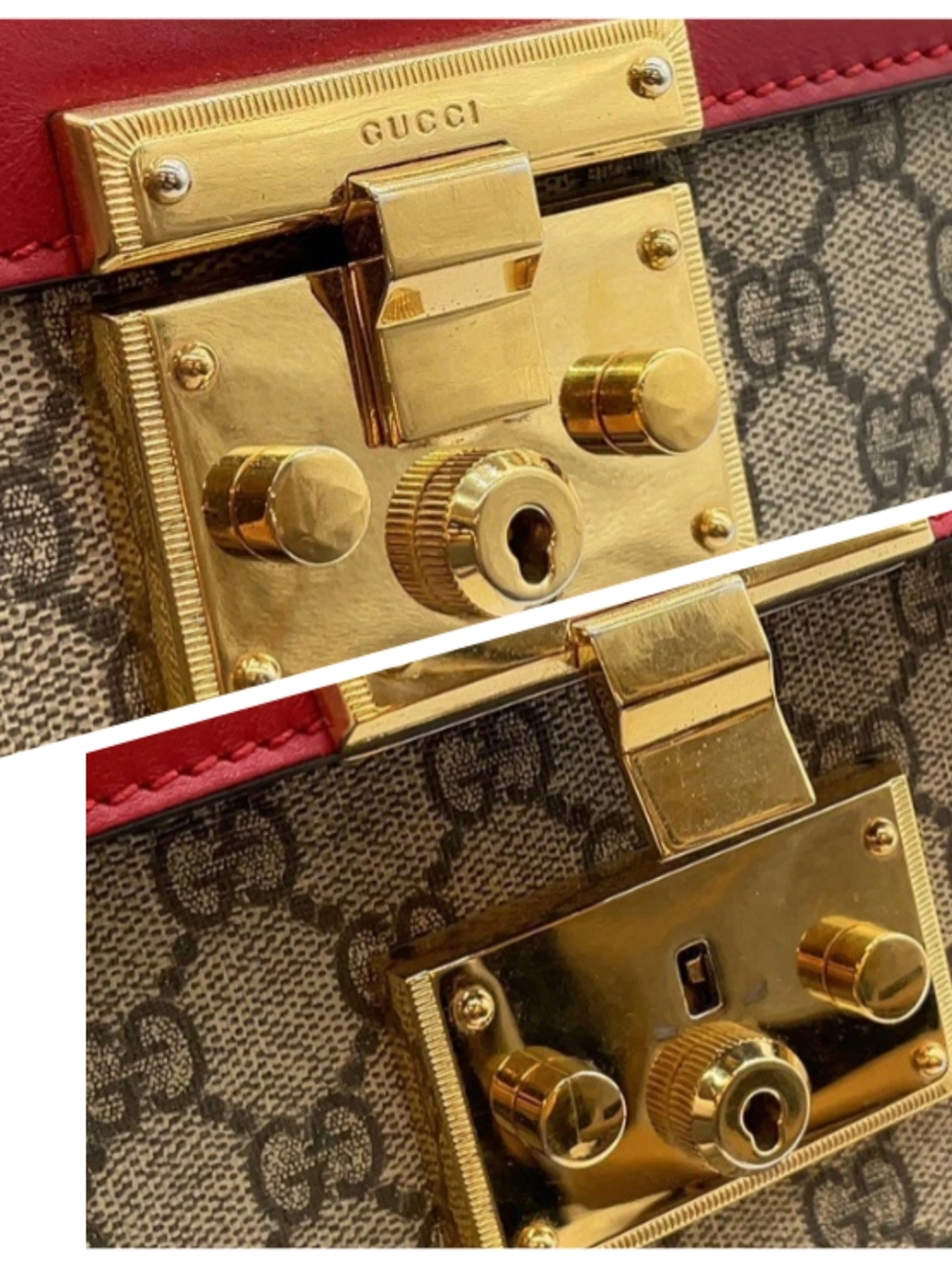 Gucci Padlock GG Supreme Monogram Top Handle 2Way Bag W/DB & Strap - Picture 15 of 15